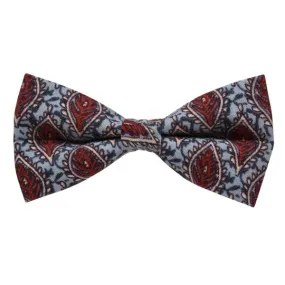 BLUE & MAROON MINIMALIST MOROCCAN PRINT BOW TIE