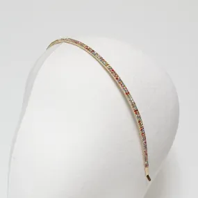 jeweled chain embellished steel hairband Czech rhinestone fashion thin headband women hair accessory