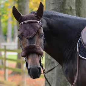 Kentucky Horsewear Sheepskin Noseband Cover - Brown