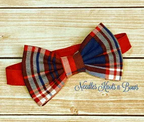 Patriotic Plaid Bow Tie, Red White & Blue, Fourth of July