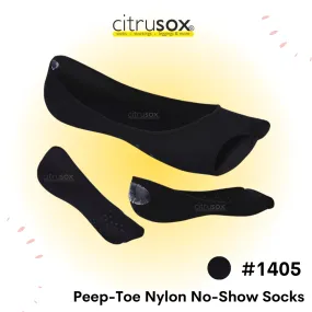 Peep-Toe Nylon No-Show Socks