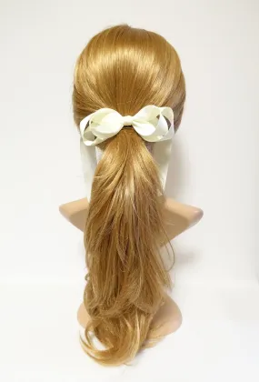 Satin Long Tail Bow French Hair Barrette Handmade Hair Accessory for Women