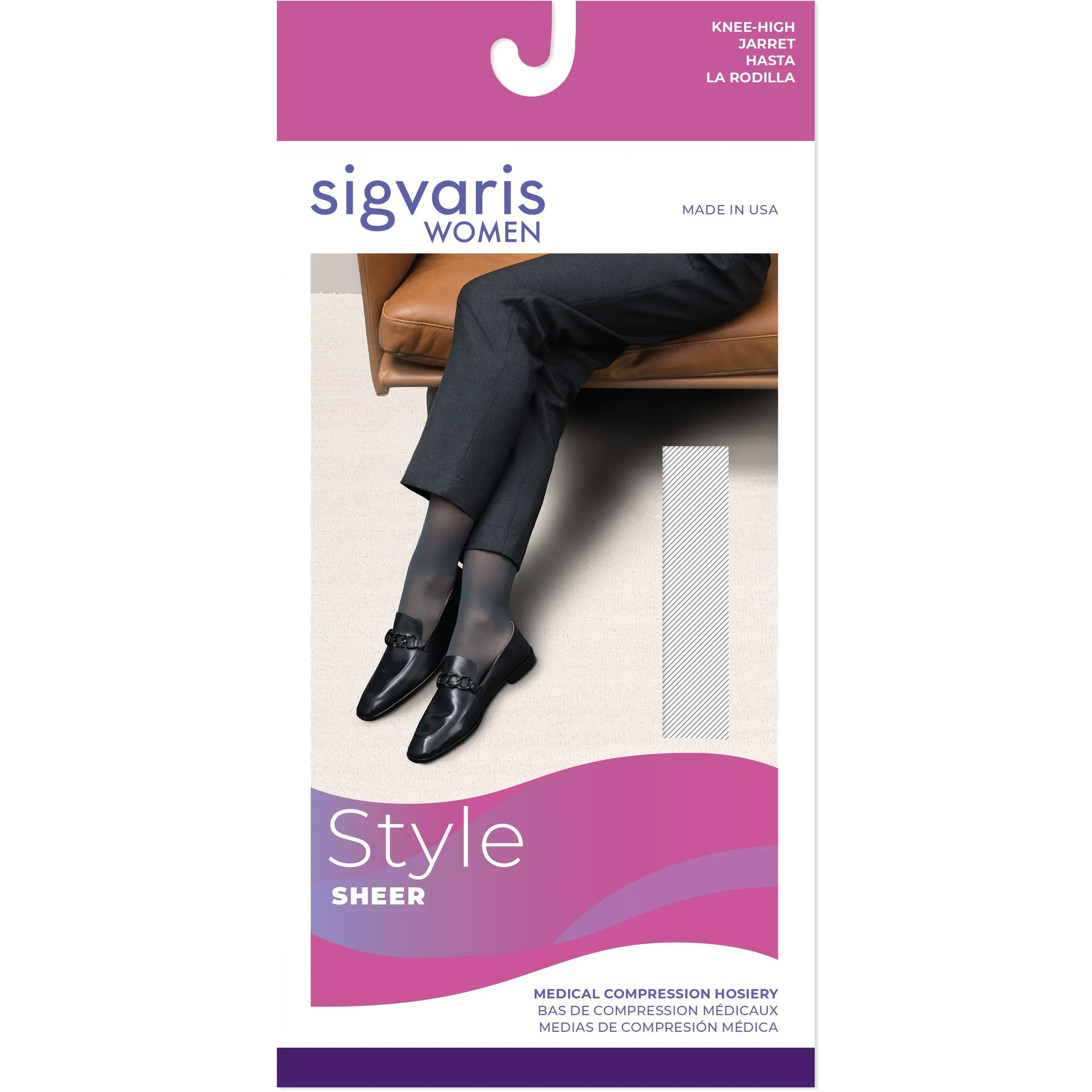 Sigvaris Sheer Women's Knee High 30-40 mmHg, Open Toe