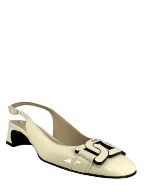 TOD'S Patent Leather Chain Link Slingback Pumps Size 9