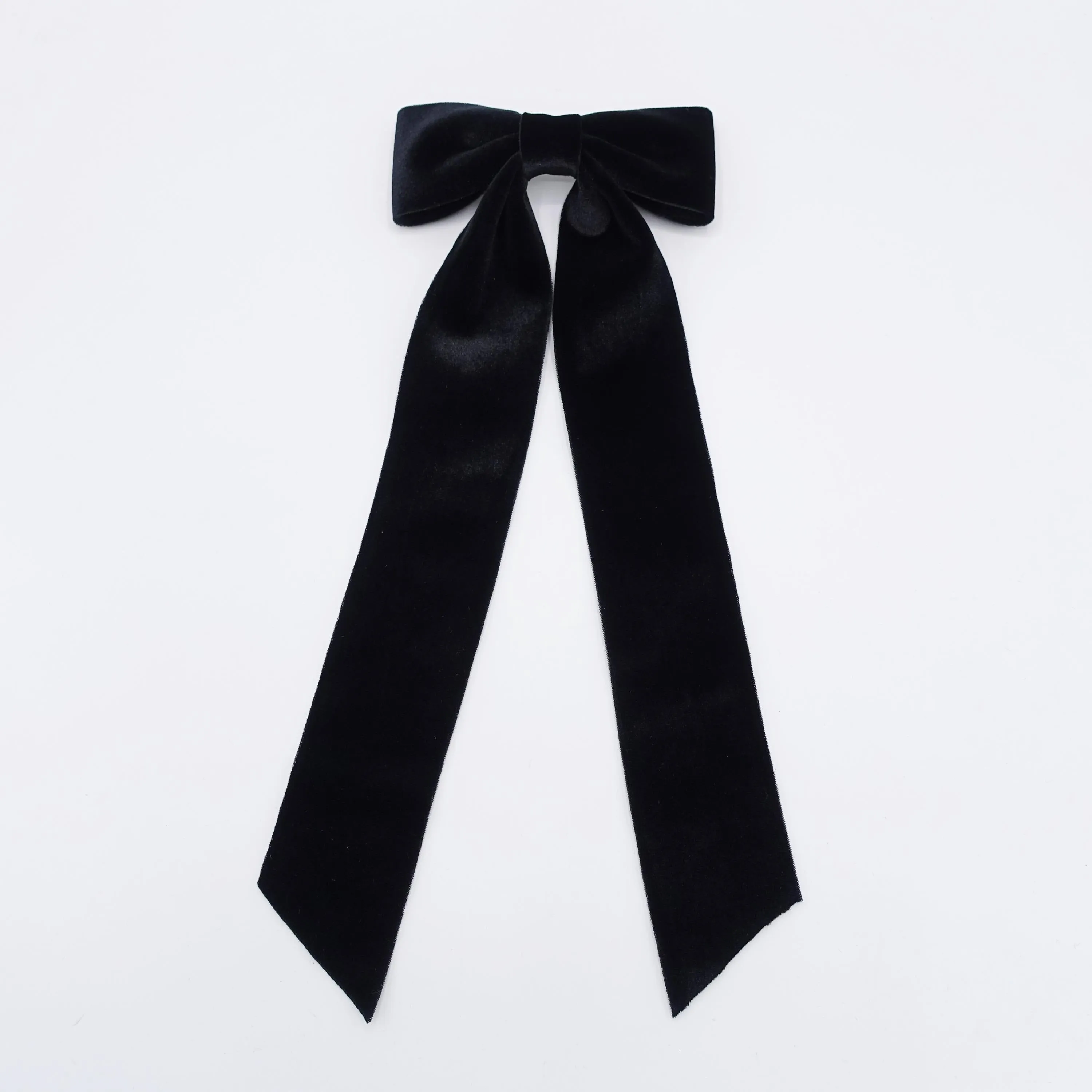 velvet hair bow, long tail hair bow, pearl velvet bow for women